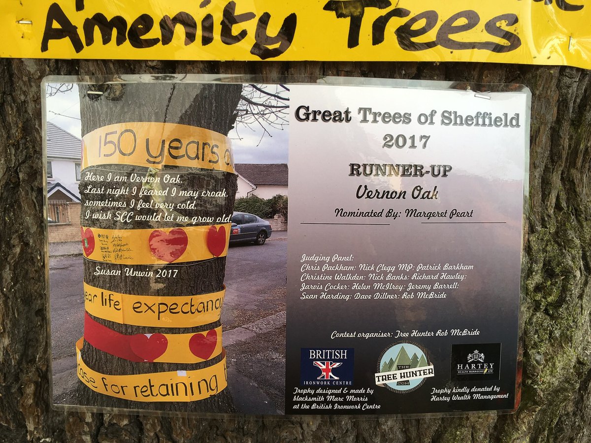 sj_unwin's tweet photo. Doesn’t Vernon’s #GTOS17 Runner Up certificate look super @thetreehunter ?  #StandWithVernon #SaveSheffTrees https://t.co/vh43x7pKnx