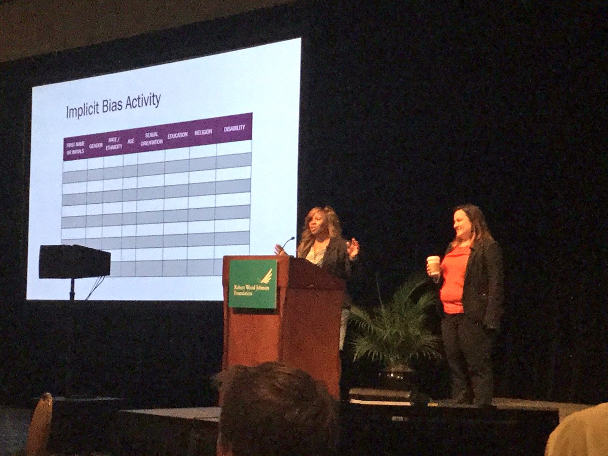 CultureofHlthLd's tweet photo. Implicit bias discussion activity lead by #2017RWJFLeaders table facilitators w/ @natalie4health @HealthyKara #2017FallInstitute https://t.co/x7zRXxYNq8