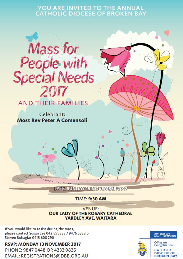 Zachariah_Duke's tweet photo. .@BrokenBayDioc Mass for People with Special Needs and their families, celebrated by @BishopComensoli, 19 Nov. @DanielAngRC @BBI_TAITE https://t.co/VNeyUYPrIx