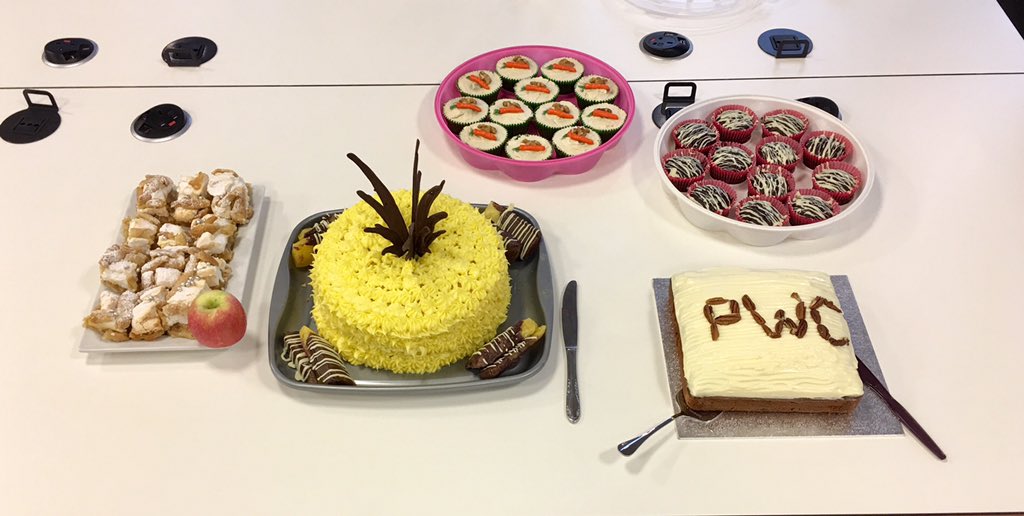 IamCCallaghan's tweet photo. @lee_wilkinson2 @MarcTaylorAllan @SuziLDavis @KatrinaCliffe @MaMaDolson @Harris3thatsme @SlingerSharon @andy_woodfield @Rachelkelly_PwC @Anthea_Bitcon @vickifreestone #Edinburgh tax team bake off today - a delightful way to start the week! #yumyum https://t.co/P5IJXm0YYY
