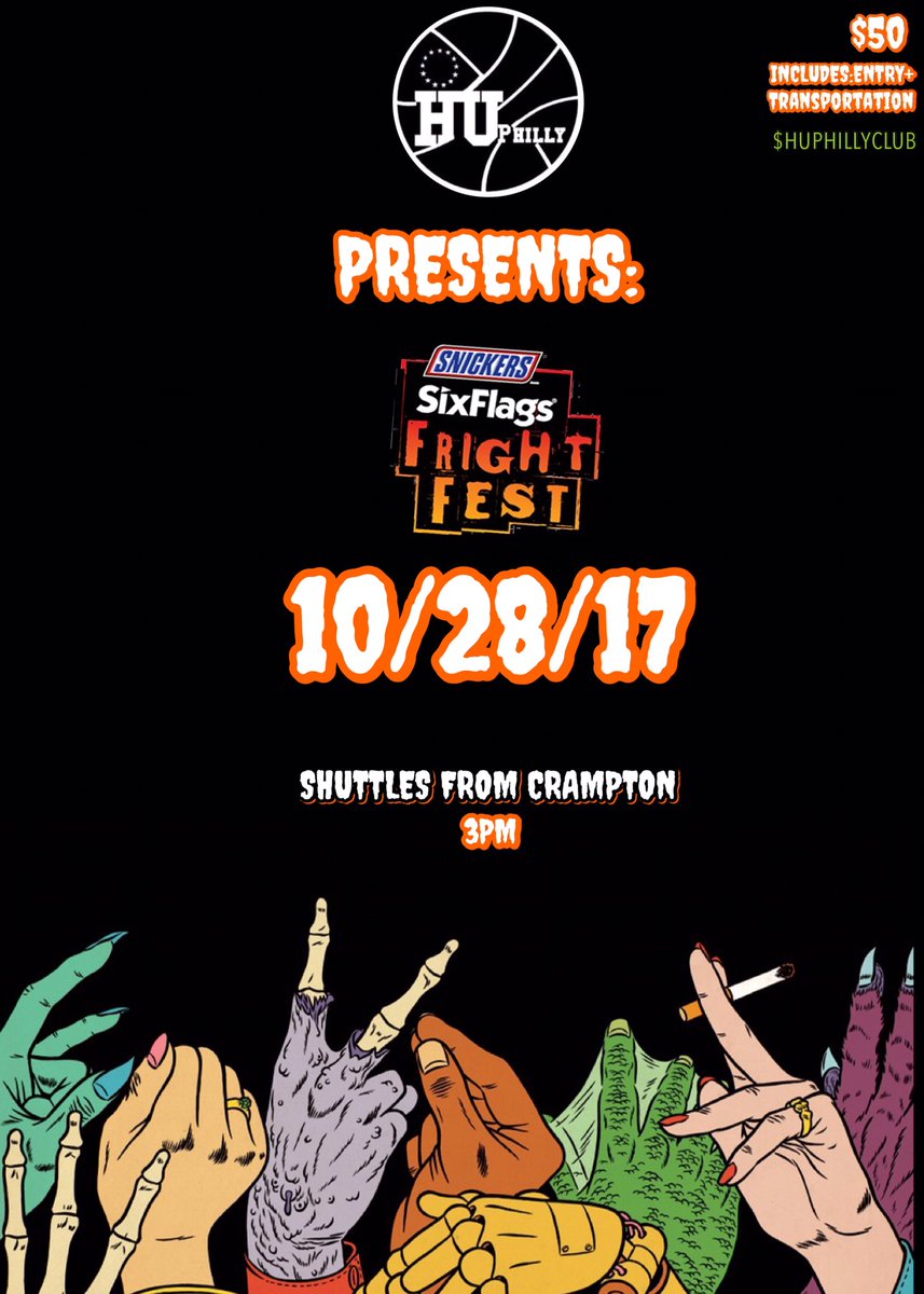 BlackChef_19's tweet photo. Slide to Fright Fest, October 28th with @HUPhillyClub, everyone is welcomed! Money is due October 21st!! You don't wanna miss this! 👻🎃 https://t.co/1KGb25cAOS