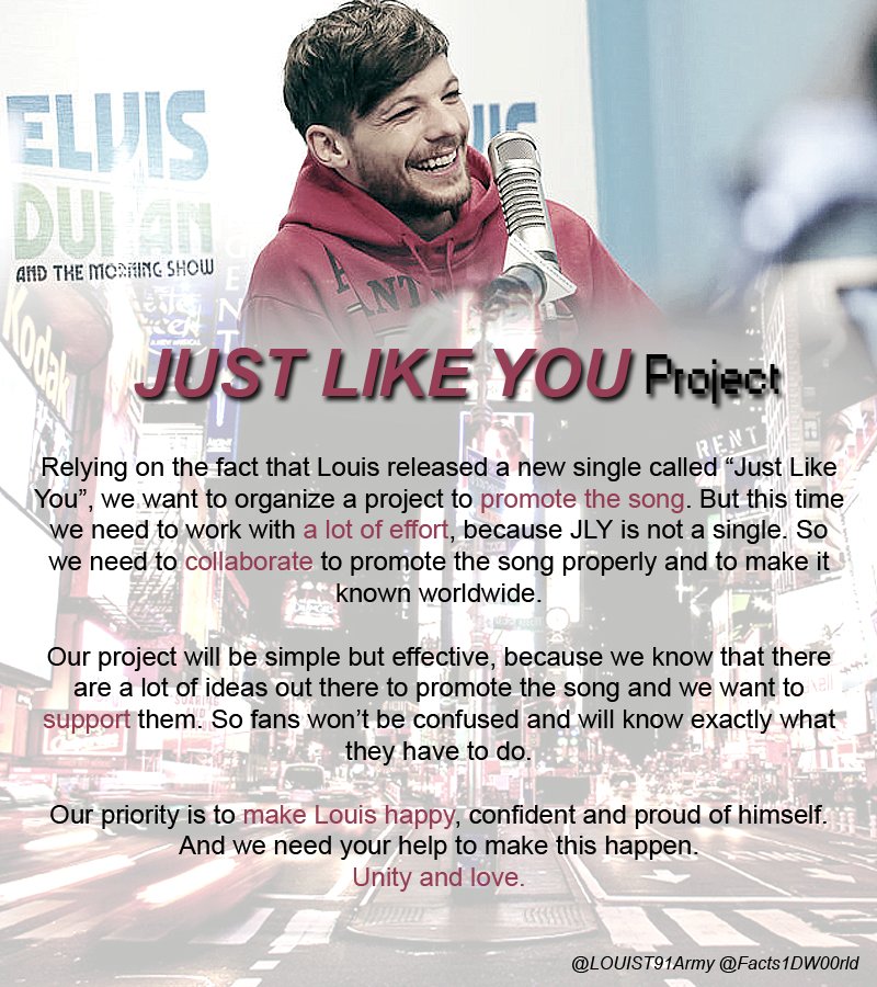 LOUIST91Army's tweet photo. In collaboration with @Facts1DW00rld we're launching our #JustLikeYou Project. Check our website for more info! 💙

https://t.co/JY0JOEGQic https://t.co/hipZaKjaka
