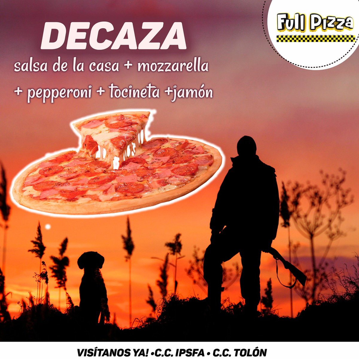 Al volver, los cazadores acostumbraban a disfrutar y comer. Y ¿Por qué no una pizza? De ahí nace nuestra deliciosa #decaza