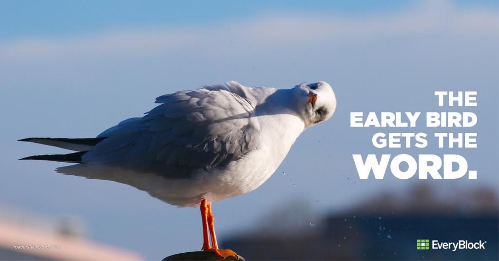 EveryBlock's tweet image. Be the first to know what's happening on your block with EveryBlock's Daily Digest email. Sign up for free: comca.st/2kRvCvi