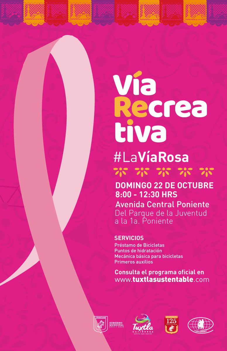 TuxtlaVia's tweet photo. ¡Este domingo 22 de octubre tenemos Vía Recreativa! @CicloviasCRA @castellanosfer @CarlosCesarCS @ChiapasComunida https://t.co/memTT7AyyQ