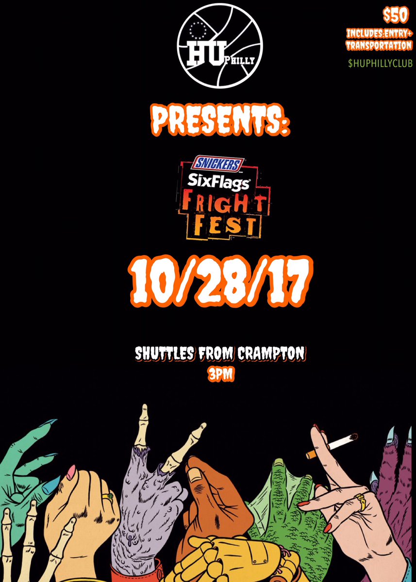 adw___'s tweet photo. Slide to Fright Fest, October 28th with @HUPhillyClub, everyone is welcomed! Money is due October 21st!! You don't wanna miss this! 👻🎃 https://t.co/uuDzubE2Tb