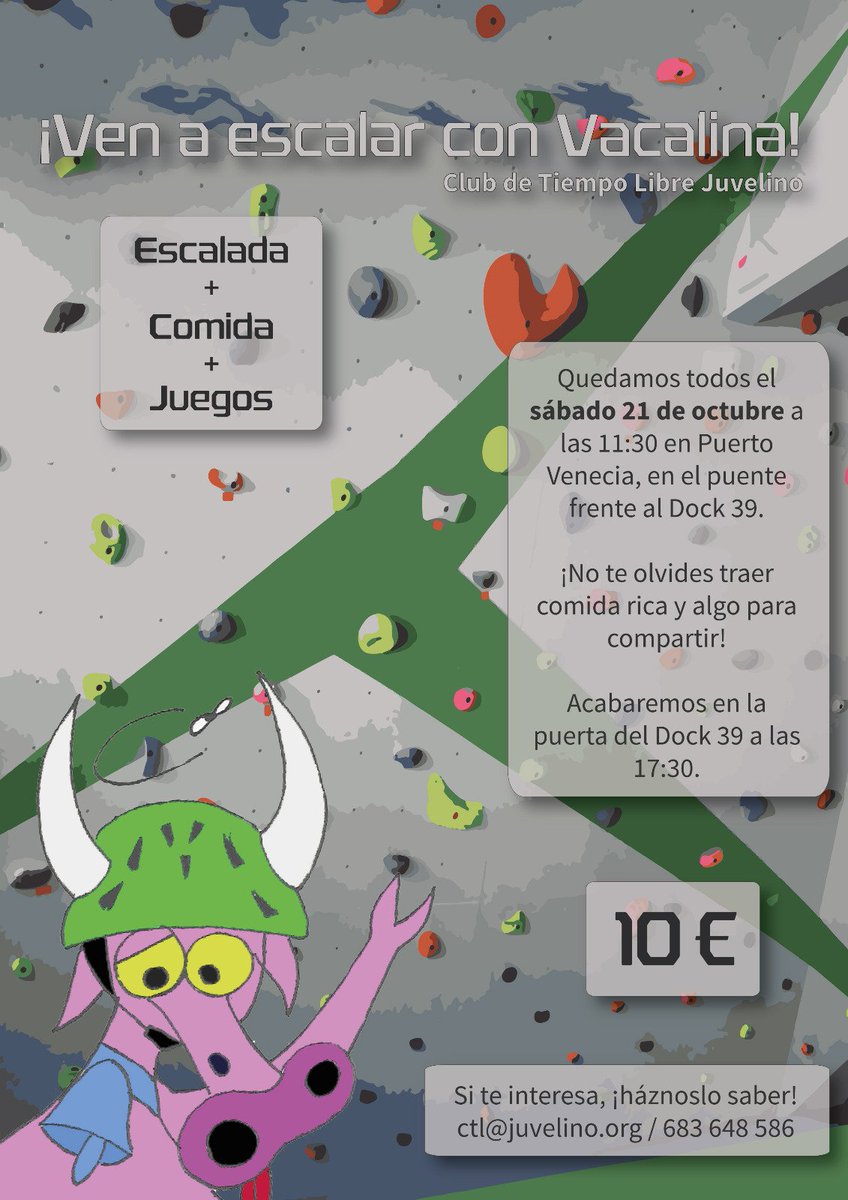 vacalina's tweet photo. El sábado nos vamos de escalada! Te lo vas a perder? Trae tu comida y avísanos que vienes para reservar. Para más info contacta con nosotros https://t.co/BQfhiMkFDJ