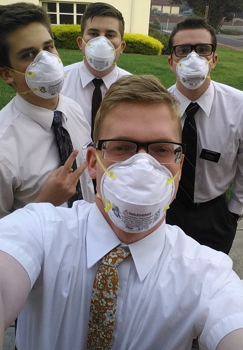 buddyhardin's tweet photo. The work must go on. My son, Will, is ok on his LDS Mission in Vallejo, CA. Lots of smoke in the air and lots of people to help! #tracting https://t.co/jJI3utSYx4