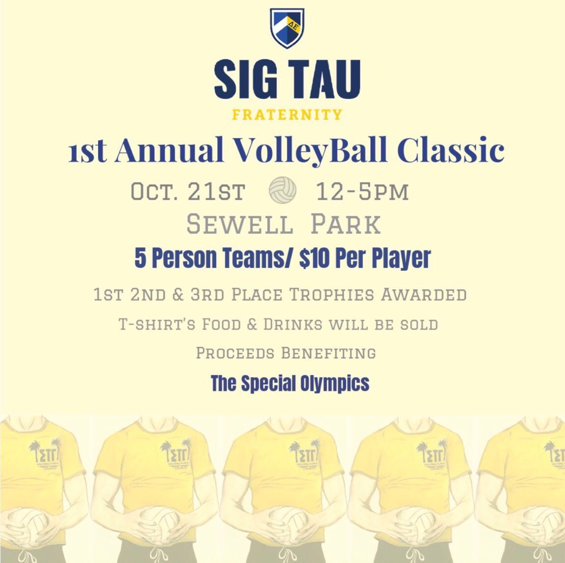 What better way to kick off the weekend with sno cones and vball?! Join the brothers of <a href="/TXSTSigTau/">Texas State ΣΤΓ</a> as we host our very first vball tourney!