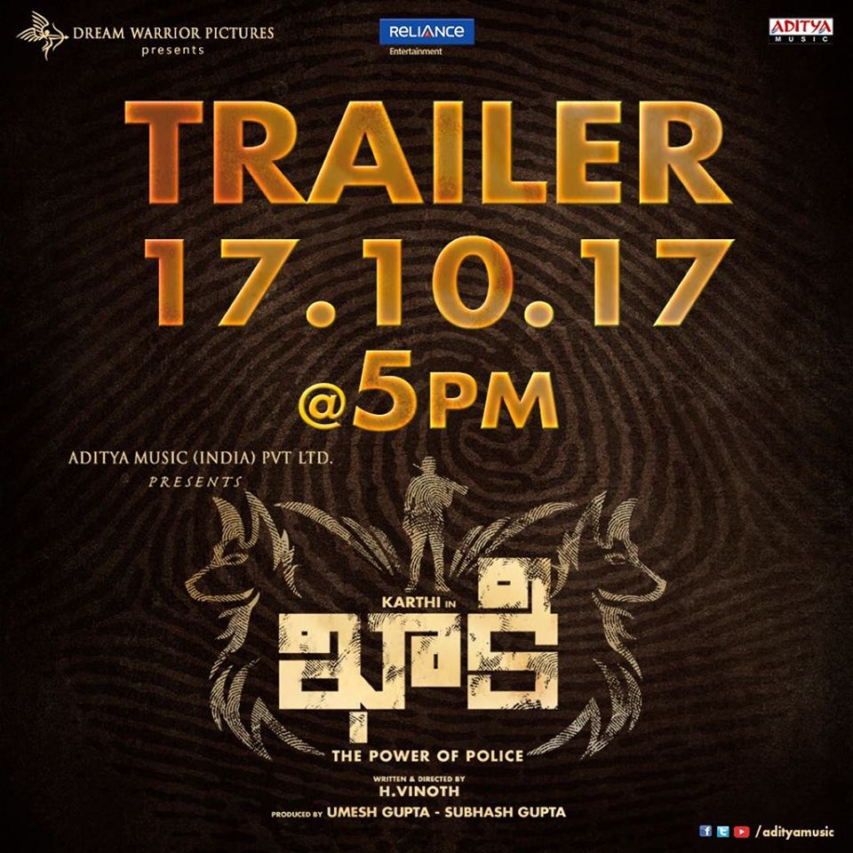 Fatninjaco's tweet photo. #TheeranAdhigaramOndru &amp; #Khakee's Trailer from 5pm Today!
#Karthi &amp; #RakulPreetSingh starrer directed by #Vinoth
Subtitled by @Fatninjaco! https://t.co/m5ukPCharV