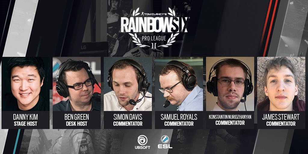 ESLAustralia's tweet photo. This weekend, the #R6PL APAC Finals kick off - check out our talent team who will be bringing you all the action! 👊

https://t.co/ROa1es25Cf https://t.co/bFjTQaG0qA