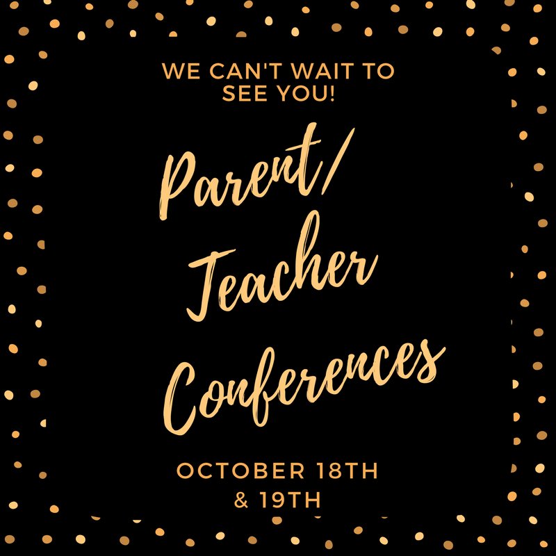 Knights_WF's tweet photo. We look forward to seeing you at Parent/Teacher Conferences! Oct. 19th is a half day, and there is no school on Oct. 20th. #KnightsR7 https://t.co/EgrgaQmdbs