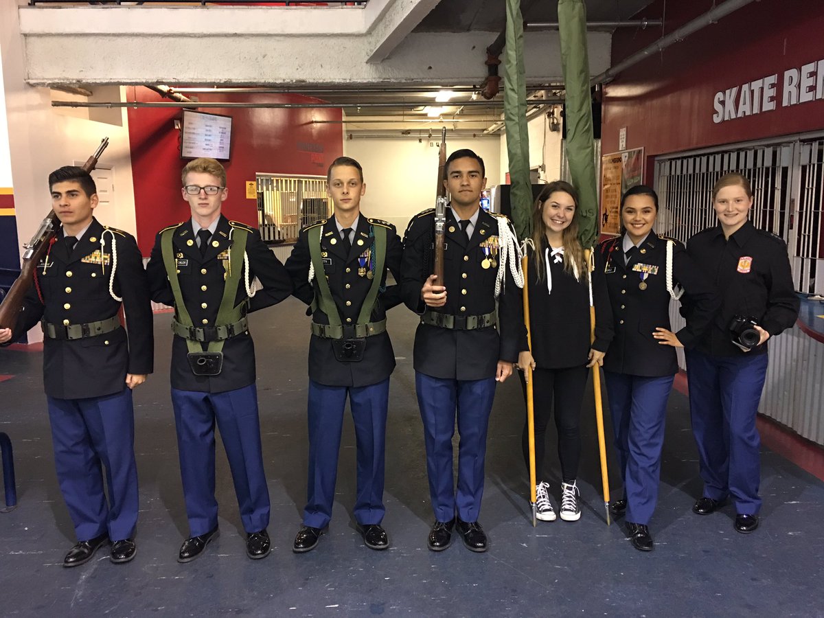Ty_Thompson71's tweet photo. Getting ready to present the colors at the first hockey game of the season! Let's go Eagles! https://t.co/uBPaf1idxX