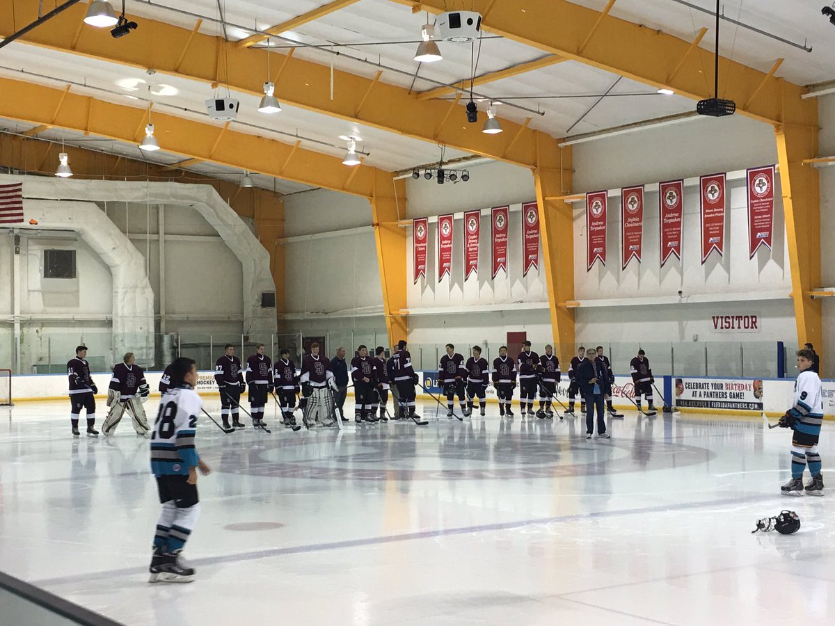 Getting ready to present the colors at the first hockey game of the season! Let's go Eagles!