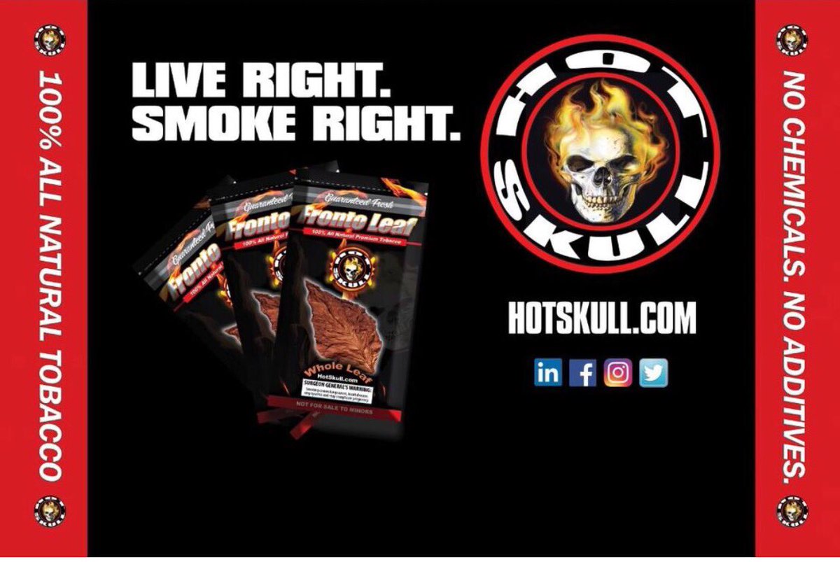 hotskullproduc1's tweet photo. #LiveRightSmokeRight #HotSkull #FrontoLeaf #Fronto #Grabba #allnatural #Leaf #ThinkBig 🔥💀🍂 https://t.co/xVZvthIikE https://t.co/eHI30ndYUS
