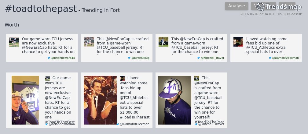 TrendsFortWorth's tweet image. #toadtothepast is now trending in #FortWorth

trendsmap.com/r/US_FOR_qdsssk