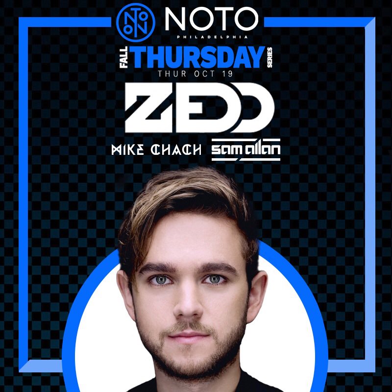 Catch me Opening for <a href="/Zedd/">Zedd</a> this Thursday at <a href="/NOTOphl/">NOTO Philadelphia</a> . Seriously can’t wait for this one 😬😬😬