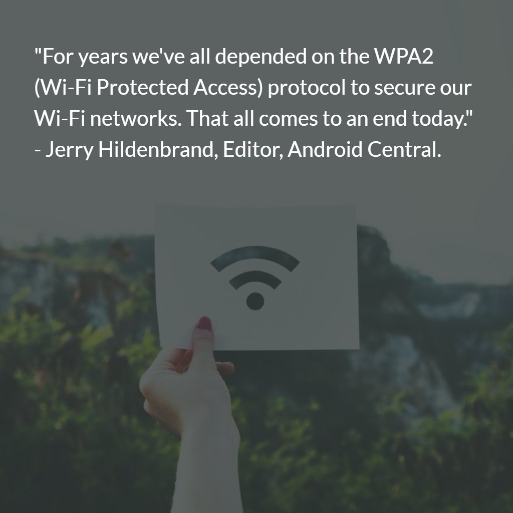 bobbyjimenez's tweet photo. Quote of the day. By Jerry Hildenbrand (@gbhil of @androidcentral)

#KRACK #WiFi #vulnerability

source: https://t.co/14qCscViHz https://t.co/Ekcj6czewd