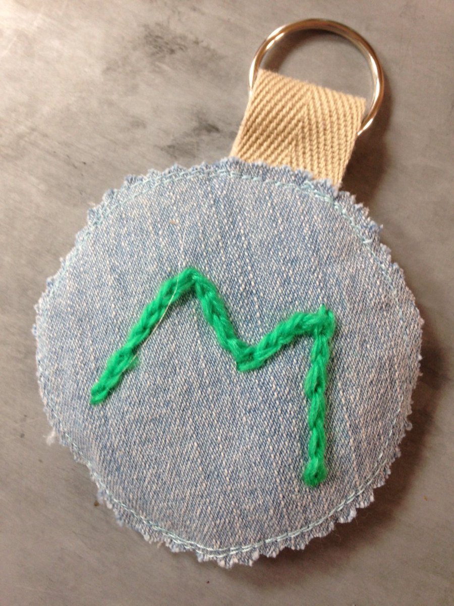 ShabbySheUK's tweet photo. Personalised Denim Tag, Letter M keyring, Boys Bag label, Embroide… https://t.co/W5zqNLu4Z1 #upcycle #InitialKeyRing https://t.co/2ElFdCGeJL