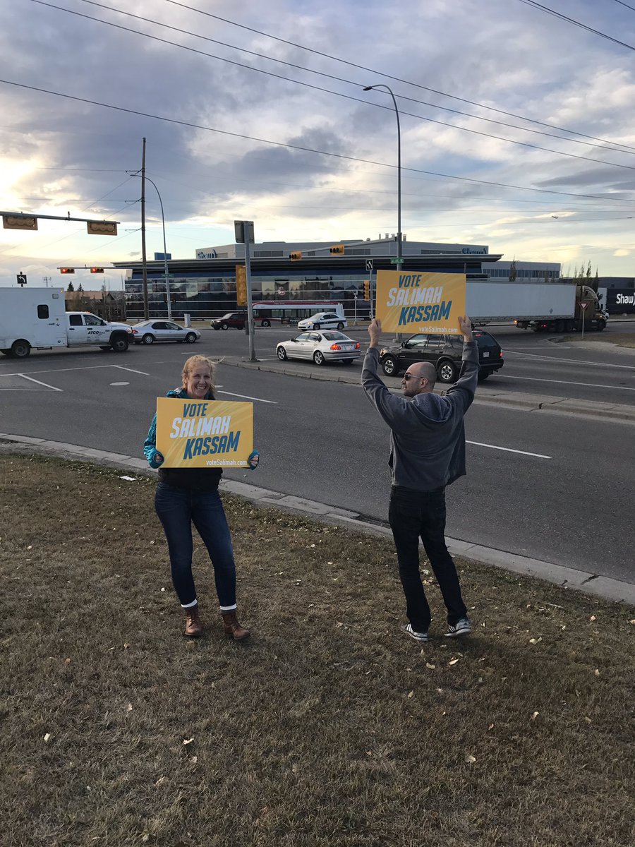 VoteSalimah's tweet photo. We're working for every last #vote! #yyc #yycvotes #yycvote #NEpride https://t.co/1McIXuZnMD
