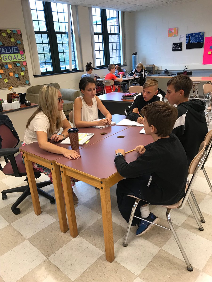 RosenthalELA's tweet photo. Small group work focusing on building tension in a fictional piece. #StrongMS https://t.co/TUYBoIm0wl