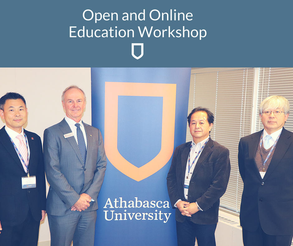 AthabascaU's tweet photo. Last week we had a great time with Open University of Japan at our Open &amp; Online Workshop! A great collaboration moving forward. #onlineEd https://t.co/T26uGQtlmb