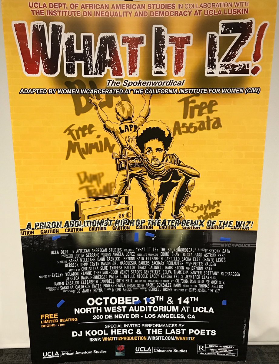 bryonnbain's tweet photo. #WhatItIz - adapted by women in the UCLA creative writing workshop at CIW prison! https://t.co/UY7xdMePOa