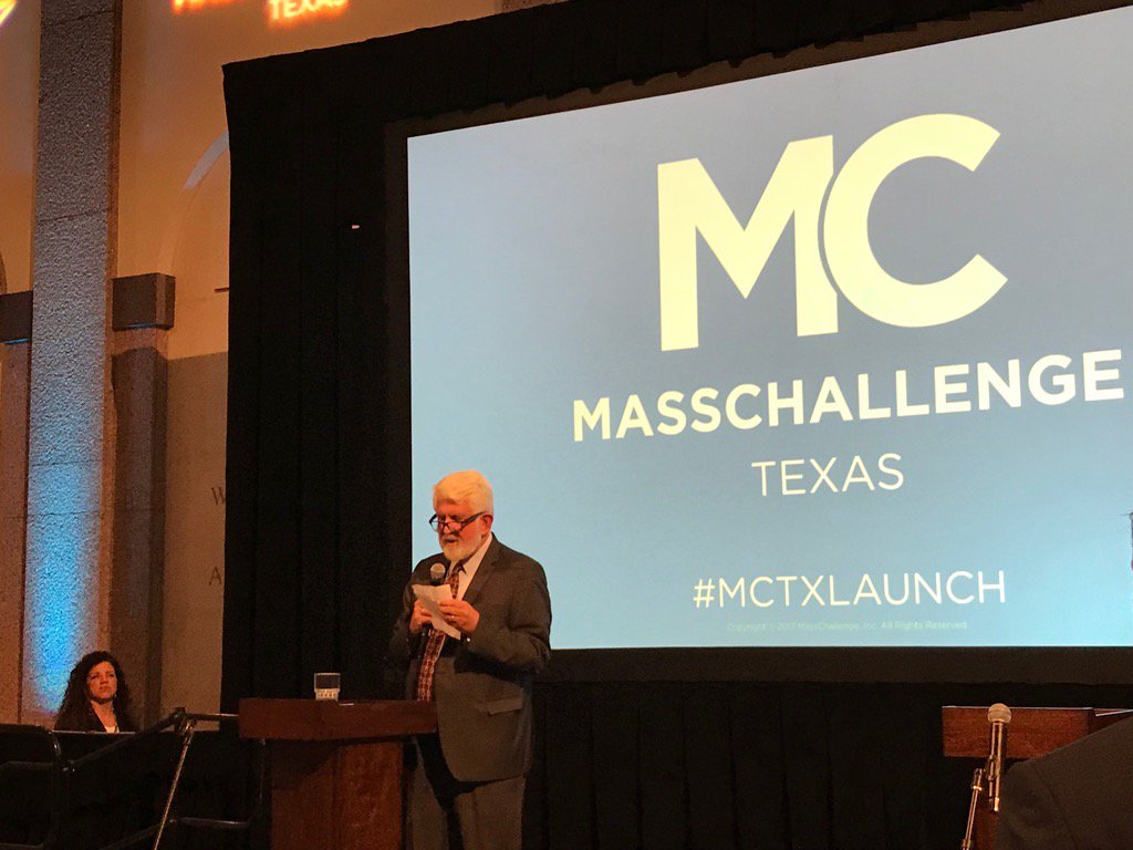 janryan's tweet photo. @BobMetcalfe welcoming Mass Challenge to Austin ‘leveraging ALL of Texas.’ #mctxlaunch https://t.co/uB2vnf1vQX