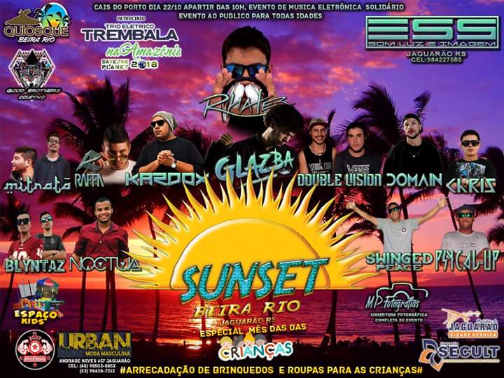 Rhter65's tweet photo. Cartaz oficial sunset beira rio 👊❤ evento totalmente free,  livre para todas as idades. https://t.co/A0PthQrWkq
