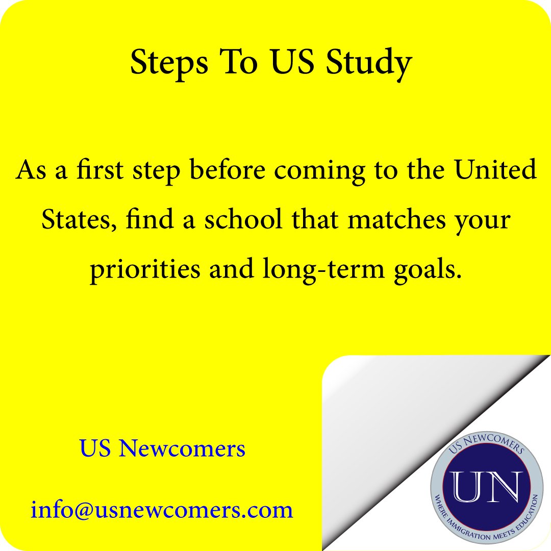 USNewcomers's tweet photo. As a first step before coming to the United States, find a school that matches your priorities and long-term goals. #USEdu #StuInUS https://t.co/nJ97nJGMIC