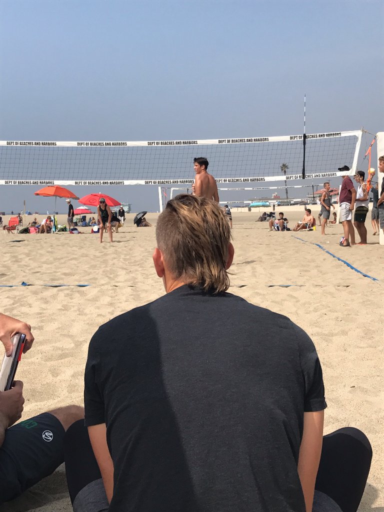 sahqvolleyball's tweet photo. You just can't keep Casey Patterson off the beach! The #suavehawk was out at Zuma Beach supporting all the Sports Academy Beach club boys. https://t.co/UsWhIeVIOM