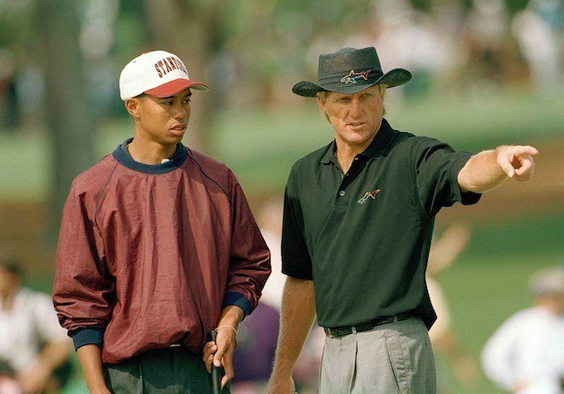 parhackr's tweet photo. Tiger AND the Shark returning to golf?! Let's turn back the clock. 🕰 ⛳️🐅🦈 https://t.co/5usxLrF6O9 https://t.co/ChF7sxfY9Y