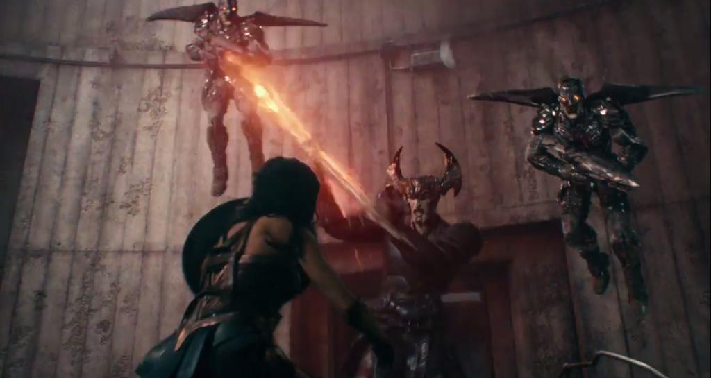SteppenwolfvJLA's tweet photo. @JLvSteppenwolf,flanked by two @Parademons_, battles #Amazon Princess #WonderWoman before facing the entire #JusticeLeague; the prize,Earth. https://t.co/97JFGl0uzd