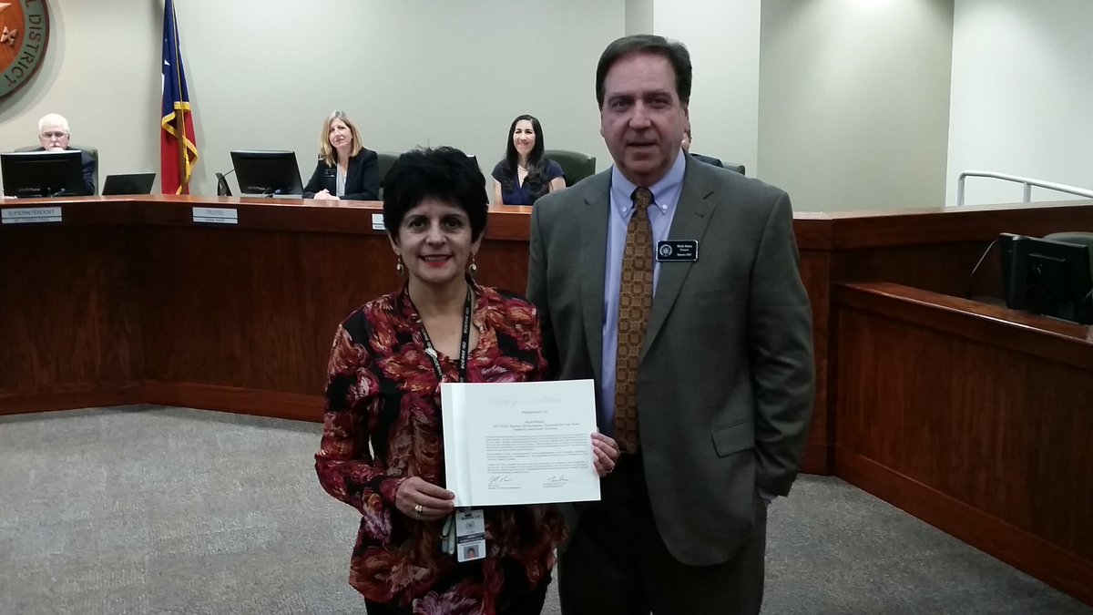 BoerneISD's tweet photo. Recognitions at tonight's Board meeting included BISD  principals, teacher Aida Perez, and student Grace Frey. https://t.co/PLNZo9vuAk