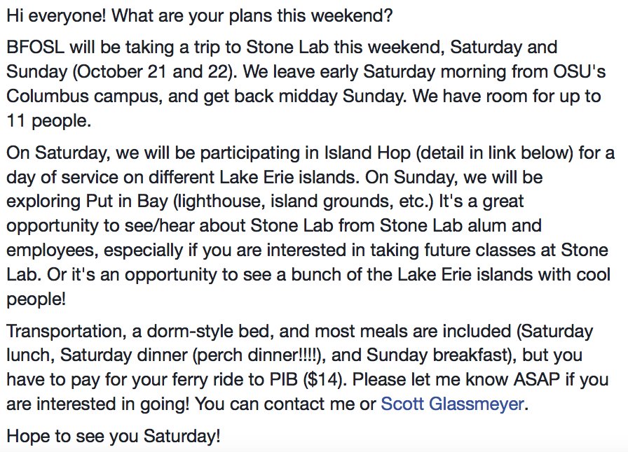 buckeyeFOSL's tweet photo. What're you doing this weekend? Come check out Stone Lab with #BFOSL and participate in @stonelab's #IslandHop! 

https://t.co/ciul0XjXR9 https://t.co/onVUIZOKry