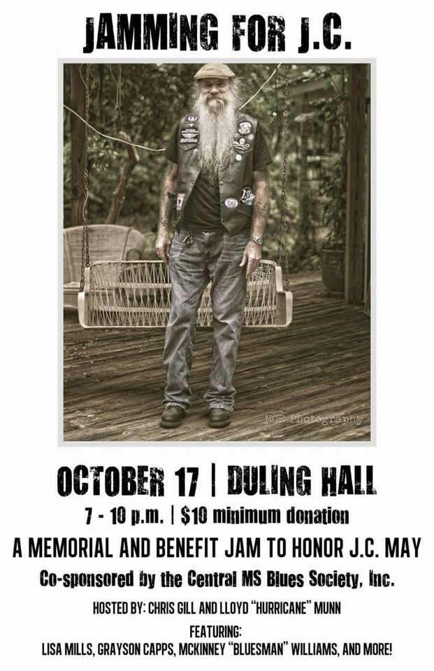graysoncapps's tweet photo. Jammin For JC Tuesday (Memorial and Benefit) 10/17 7pm @DulingHall - Jackson, MS!! #dulinghall https://t.co/Ce18VuQ1bK