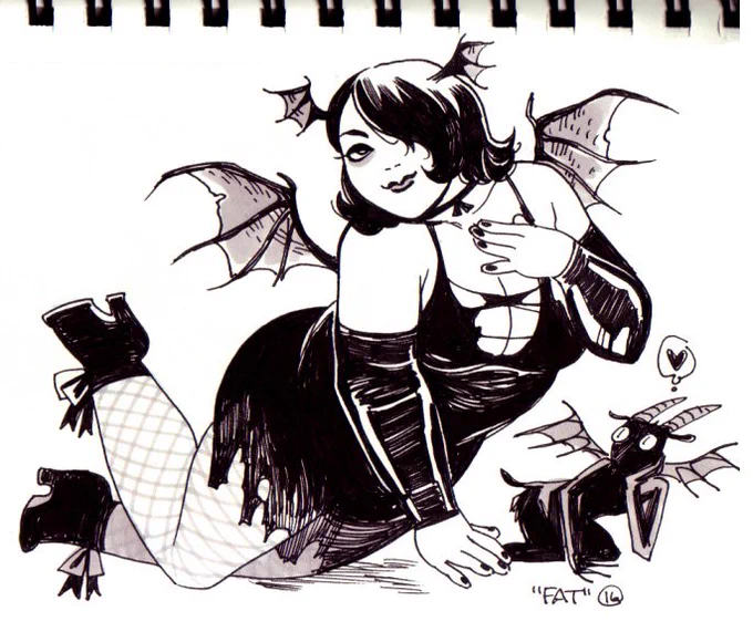 Fell a week behind on #inktober2017 bc of my trip, so I'm just moving on :) 16: "Fat" 