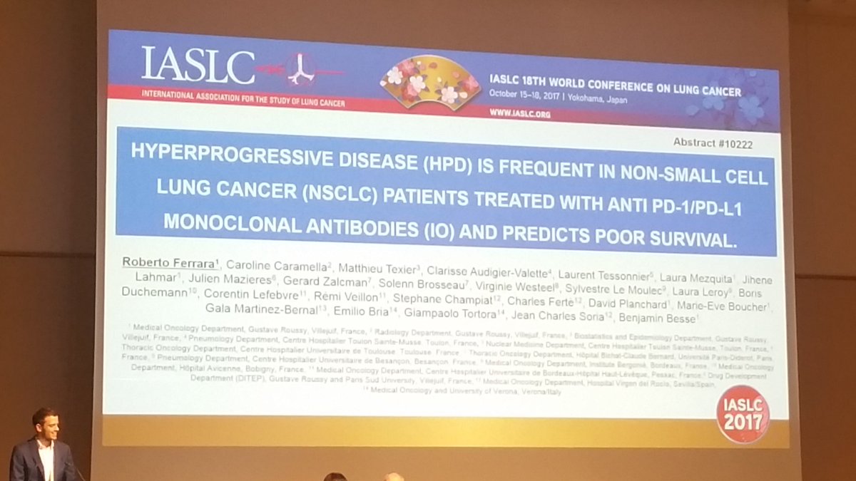InstitutoOnco's tweet photo. WCLC 2017: hiperprogressao em cancer de pulmao com imunoterapia pode chegar a 14% dos pacientes com prognostico reservado. https://t.co/9l1lvjiJye