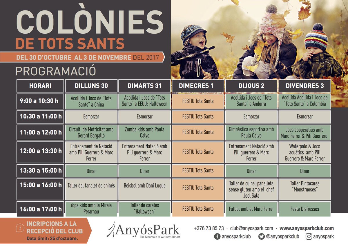 Aquestes vacances de Tots Sants fes que els teus fills facin sport i aprenguin noves tradicions amb AnyósPark!
#AnyósPark #AnyósKids