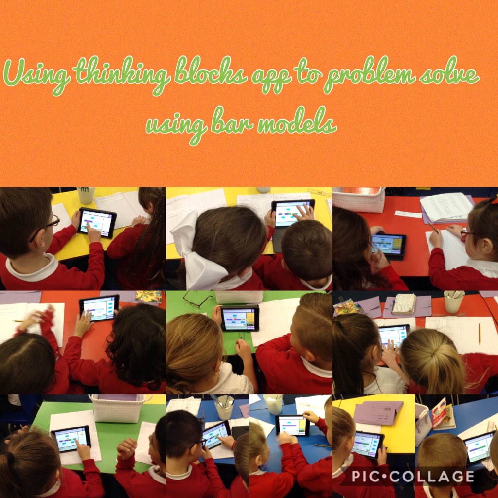 MissScottFallaP's tweet photo. We used the thinking blocks app to problem solve using bar modelling. @FallaParkSchool @Miss_Carr_Falla https://t.co/Fn4m8hTEHz
