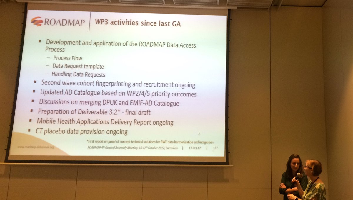 IMI2_ROADMAP's tweet photo. Stephanie Voß and Antje Hottgenroth updating on the identification, mapping and integreation of #RealWorldEvidence work at #roadmap4GA https://t.co/GLWgCHHKGZ