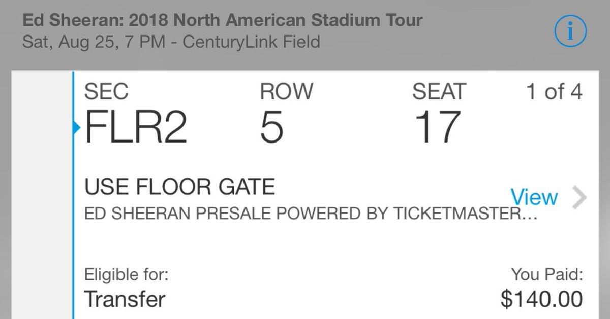 QMarquinez's tweet photo. Floor seats for next year!!! 💙💙💙 #VerifiedFan #edsheeran2018 https://t.co/B0NQ7HNhAT