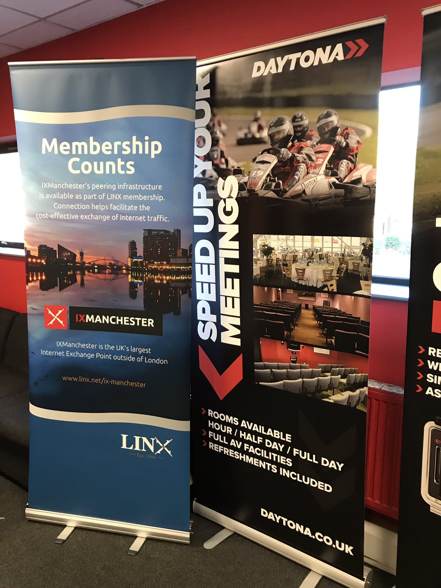 LINX_Network's tweet photo. All set for the #IXManchester #DNS and #DNSSEC training seminar and karting at @DaytonaMSport Manchester https://t.co/aGmCnqdOIU