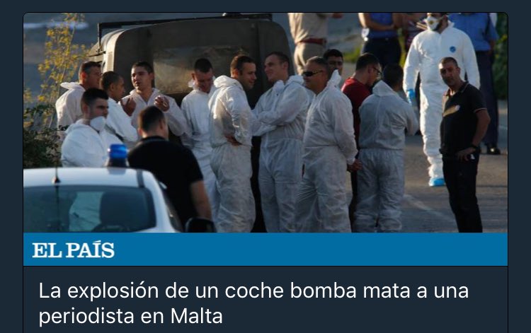 eljueves's tweet photo. En El País se les ha olvidado escribir en el titular que la periodista asesinada investigó los Papeles de Panamá. Aix, qué despiste... https://t.co/RreIdtOIgh