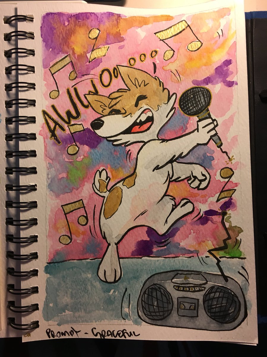 AnnimatedDragon's tweet photo. Inktober 2017 Day 17
#inktober2017 prompt: graceful. Inks- pentel brush pen &amp; watercolour. Theme:Lucy. https://t.co/NGRmuGfbbk