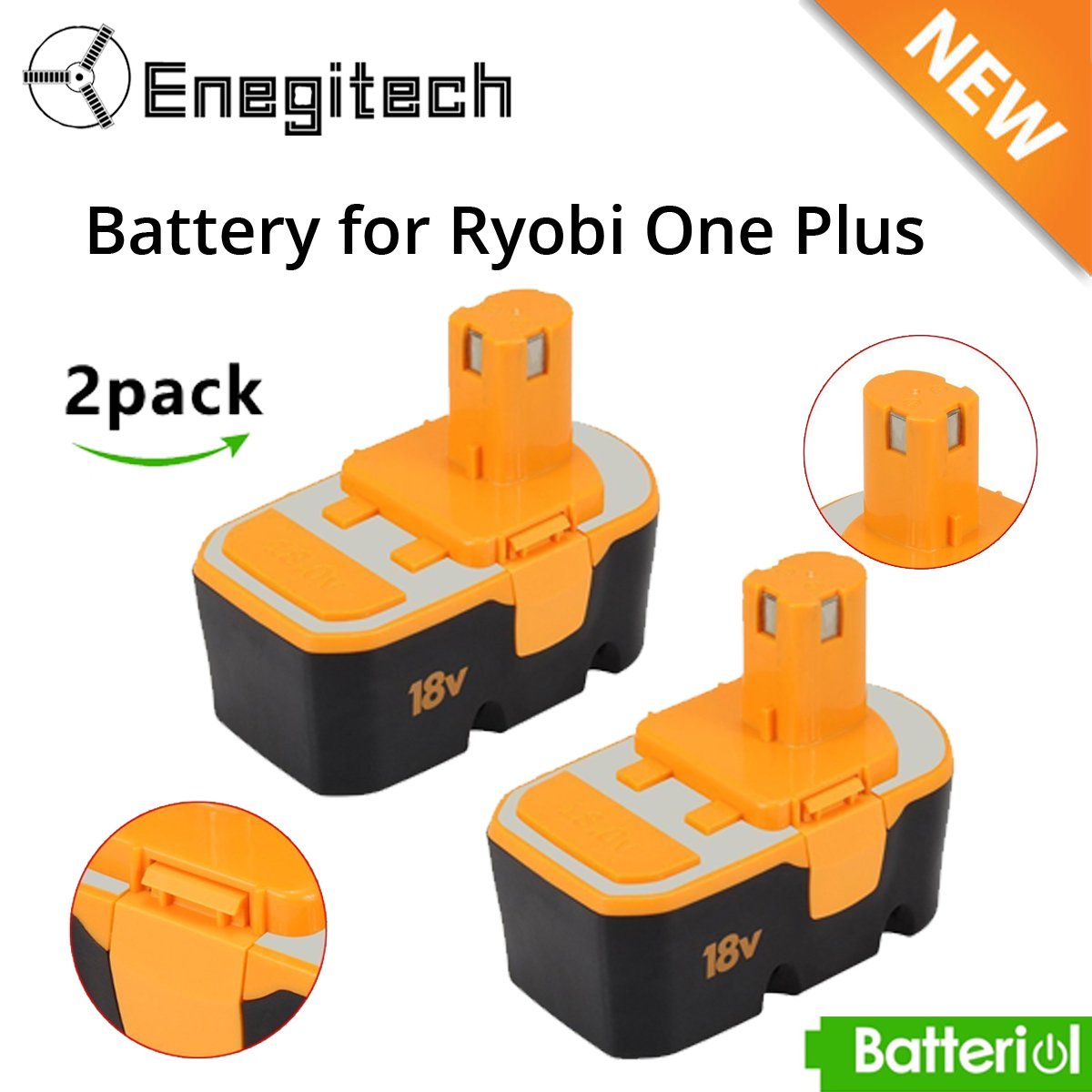 enegitech's tweet photo. The Batteriol 2 pack 18V battery for Ryobi One Plus cordless power tools is available at an affordable price. Visit https://t.co/j4hvgr7PS6 https://t.co/dHnYuH2PZL