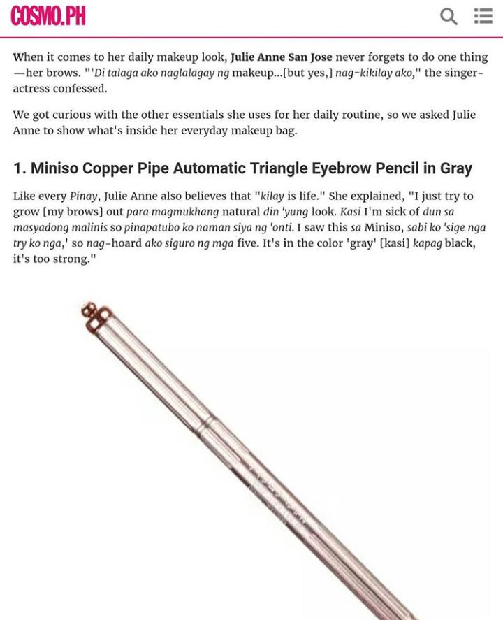 miniso_ph's tweet image. Miniso eyebrow pencil as one of @myjaps essentials for her everyday makeup look! ;) #MinisoPh #CosmoPh #kilayislife #repost