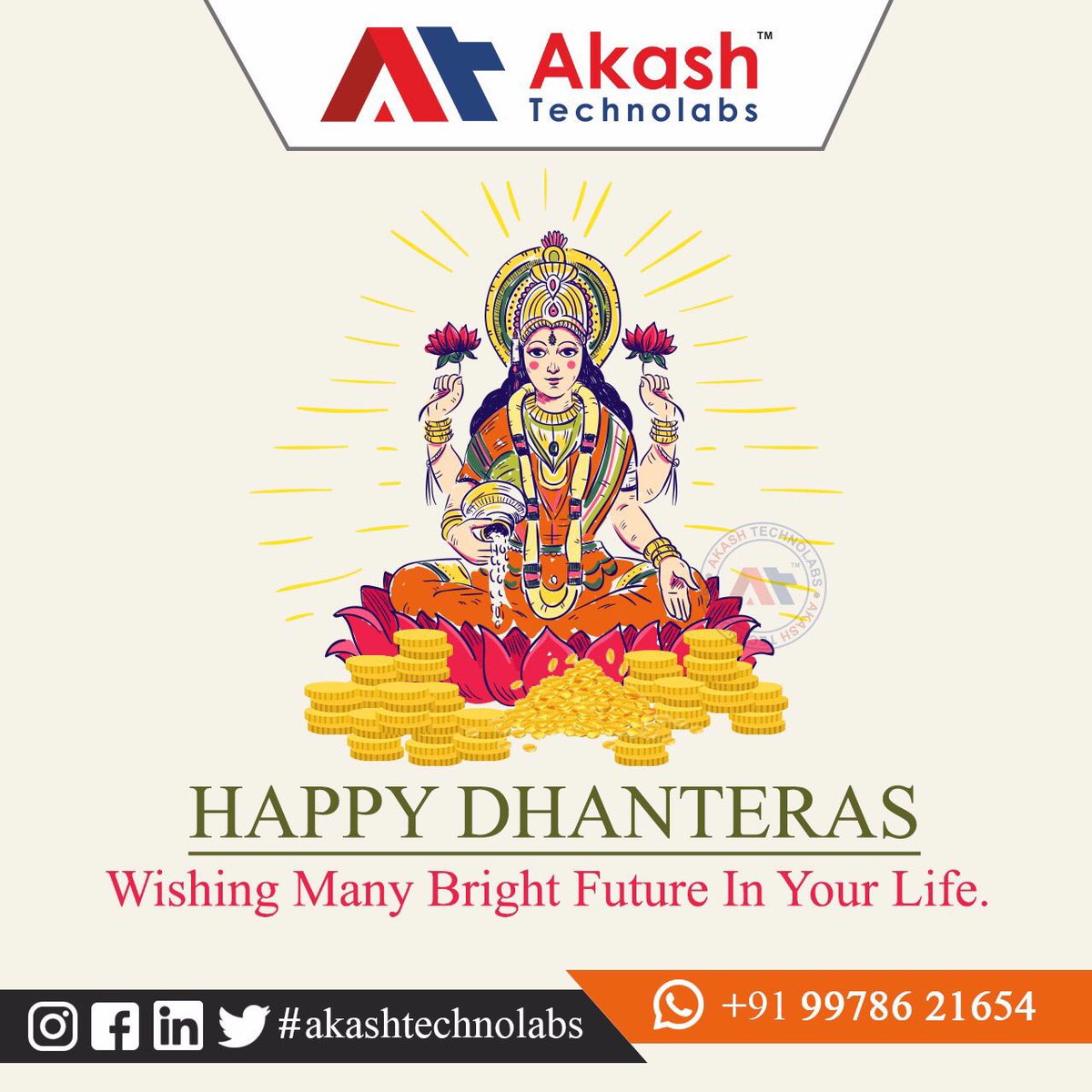 AkashTechnolabs's tweet photo. May This Dhanteras Shower You With Wealth &amp; Prosperity As You Journey Towards Greatest Success. Happy Dhanteras #happydhanteras #dhanteras💰💰 https://t.co/vyiwrjKbYB