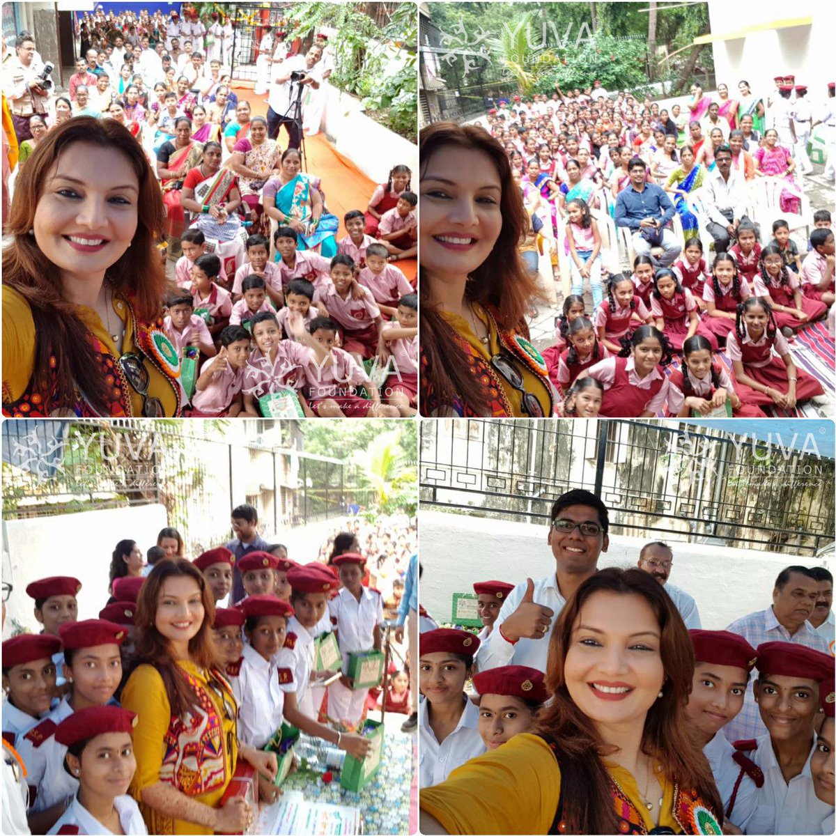 Yuva_Foundation's tweet photo. Thank you @dipshikhanagpal for supporting the cause and being with us at Happiness Box distribution at Y. B. Chavan High School,Kandivali(W) https://t.co/NME04rqJYn