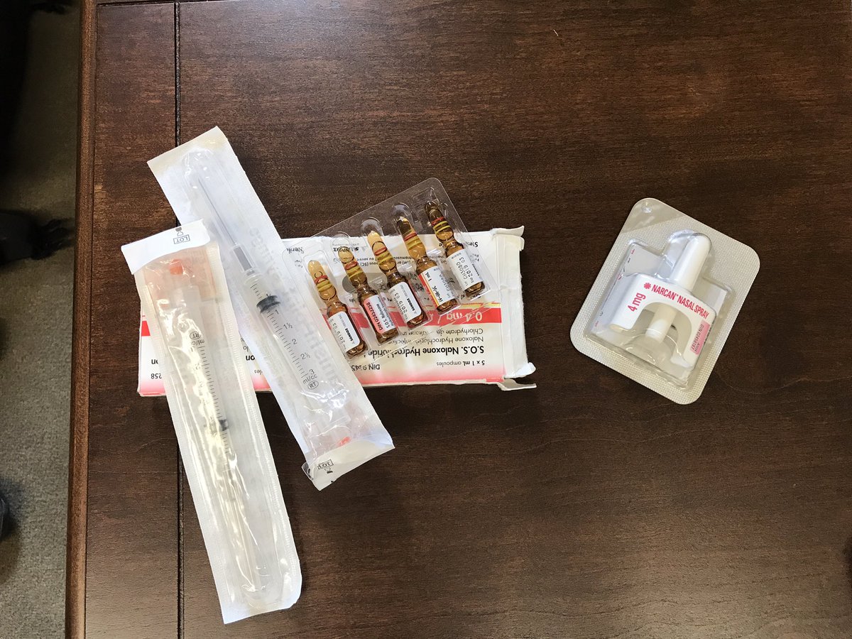 Fentanyl found in 4/5 OD deaths in BC.  Car fentanyl now emerging. Multiple Naloxone shots vs 1 nasal spray #Harmreduction